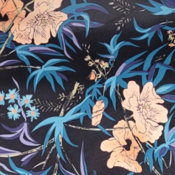 Vintage 70s Botanical Lavallière (Tie-Neck Bow) Blouse Estimated Size Small - Picture 11 of 12